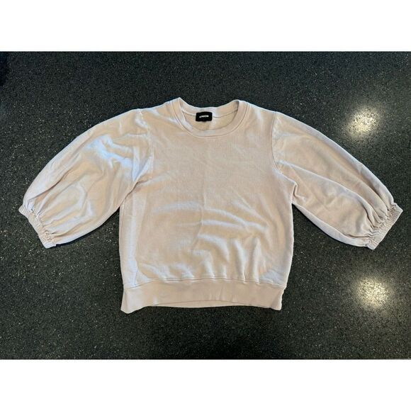 Monroe Womens Pink Ivory Bubble Sleeve Sweatshirt‎ Small - Picture 1 of 5